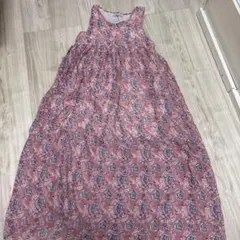 Petite Princess ノースリーブワンピース 花柄 ピンク M-L 綿