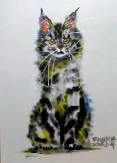 オセロット 猫の絵 ドローイング イラスト - メルカリ