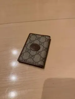 GUCCI GGパターン カードケース ベージュ/ブラウン