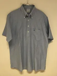 BROOKS BROTHERSブルー ドット柄 ポロシャツ L