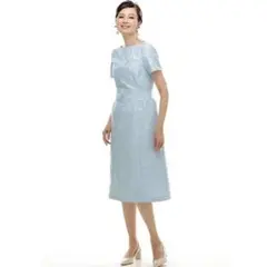 新品　BELLADESSO ライトブルー ひざ丈ワンピース 半袖