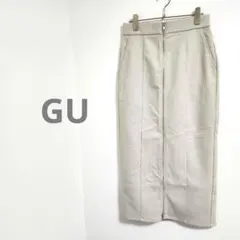 GU 裏フリースフロントジップスカート ナローシルエット 30 NATURAL
