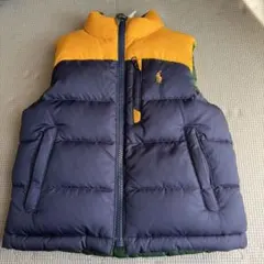 ダウンベスト ネイビー/イエロー 100cm~