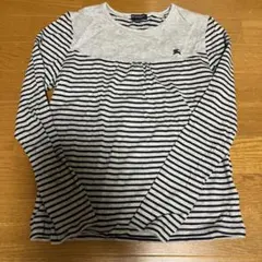 BURBERRY 長袖カットソー 160A キッズ　グレー・ストライプ