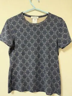 CELINE セリーヌ マカダム柄 トリオンフ　Tシャツ ネイビー L