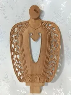 光背部品 身光のみ#810 立像6寸用 火焔 透彫 ◆白檀 木彫 仏像付属品