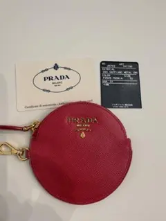 PRADA サフィアーノ コインケース○オレンジ ラウンド 丸型 1M1443 