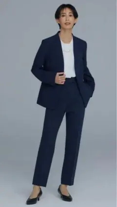 PLST テーパードパンツ　ネイビー　Lサイズ