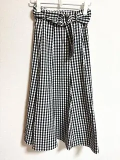 マイストラーダ　ギンガムチェック　フレアスカート ベルト付き