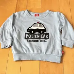 BABYDOLL ベビードール パトカートレーナー 90ブルー　さがら刺繍