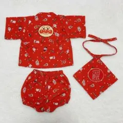 95cm アンパンマン　甚平セット　前掛け付き　ベビー　キッズ