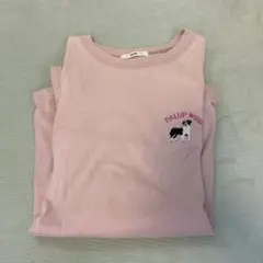 WEGO ピンク 犬刺繍 半袖Tシャツ S