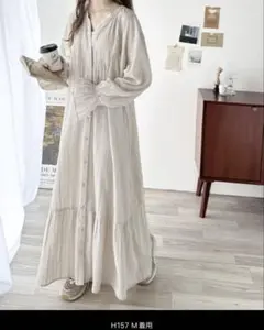 【中古】classical elf ワンピース　アイボリー　M マキシ丈