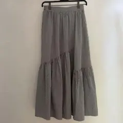 ※最終値下げ※ギンガム フレアロングスカート ピエロ アシンメトリー 切り替え