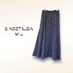 アンドドットノスタルジア スカート【M-L】総柄 スター 星 ネイビーのサムネイル