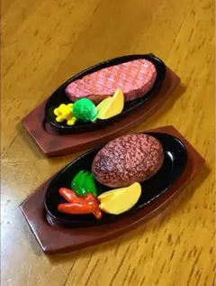 ミニチュアフード食品サンプルgohanご飯 食べ物 鉄板ハンバーグ・鉄板ステーキのサムネイル
