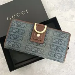 ✨美品✨GUCCI デニム アビー GG インターロッキング 長財布 ブラウン