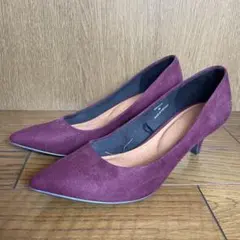 レッド パンプス スエード ピンヒール M 低め