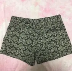 GU ショートパンツ 黒 ブラック ダマスク