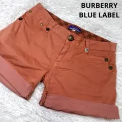 BURBERRY BLUE LABEL金ボタン ショートパンツ 36 オレンジ