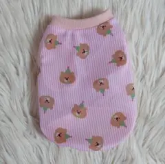 DMサイズ】チェリー柄 ハンドメイド 犬服 タンクトップ メッシュ