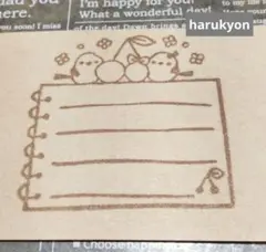 消しゴムはんこ [503]リングメモチェリー小鳥