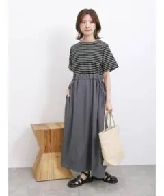 サマンサモスモスブルー　　切り替えワンピース　ボーダー