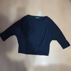 UNITED COLORS OF BENETTON ネイビー 7分袖 シャツ S