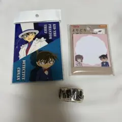 新品未使用 名探偵コナン 怪盗キッド 少年探偵団 メモ帳 付箋 マスキングテープ