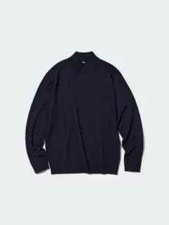 UNIQLO エクストラファインメリノモックネックセーター XL ネイビー