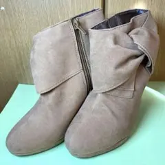 【Mサイズ】ベージュ スエード風 ショートブーツ　冬
