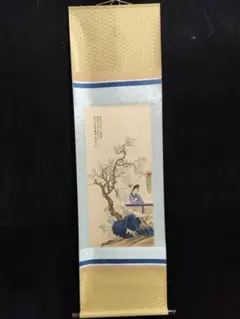 手描き 張大千 仕女図 掛軸 四尺中堂 - メルカリ