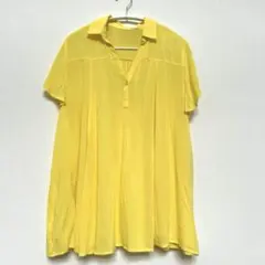 【美品】a.v.v イエロー フリル袖 Vネック チュニック Lサイズ