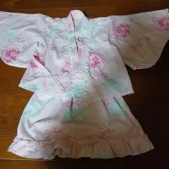 花柄レース付き浴衣 ピンク