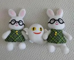 めがねうさぎ　おばけ　ぬいぐるみ　ハンドタオル　セット