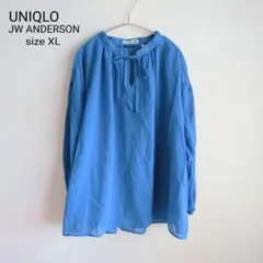 UNIQLO JW ANDERSON 長袖シアーブラウス XL ブルー　差し色