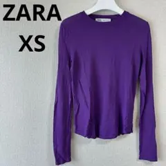 ZARA 透け感サマーニット　パープル