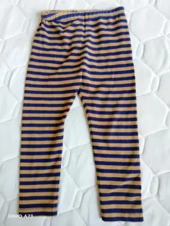 ユニクロベビーレギンス　90茶ボーダー