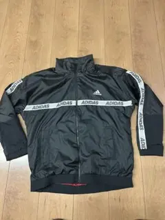 adidas 黒 ジップアップジャケット160暖かい内側生地