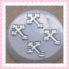 クロス　十字架　シルバー　ネイルパーツ　デコ　ハンドメイド　10個