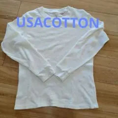 ホワイト コットン 長袖カットソー M