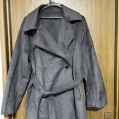 グレー ダブルブレスト ロングコート