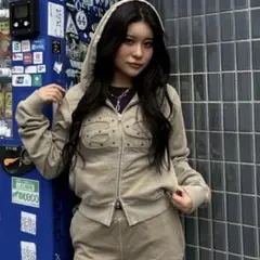 ACLENT アクレント ピグメントコンパクトジップフーディー パーカー