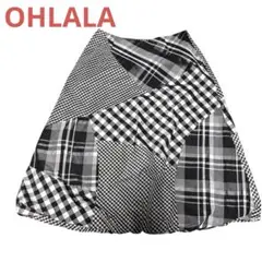 【美品】オララ バルーンスカート パッチワーク ギンガムチェック 日本製