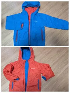 mont-bell .リバーシブルフード付き中綿コート. 青/オレンジ