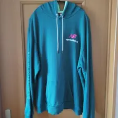 New Balance ターコイズ フード付きパーカー