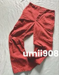 45R umii908 カーゴパンツ ワークパンツ 赤のサムネイル