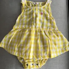 【未使用品】POLO Baby イエロー チェック ワンピース 70