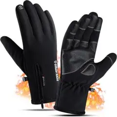 スマホ　メンズ アウトドアグローブ M ブラック スポーツ 防水層内蔵