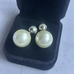 美品✨現行✨クリスチャンディオール トライバル ピアス パール 両耳